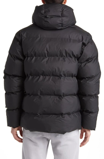 Rains Alta Waterproof Hooded Puffer Jacket In Black