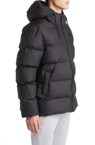 Rains Alta Waterproof Hooded Puffer Jacket In Black