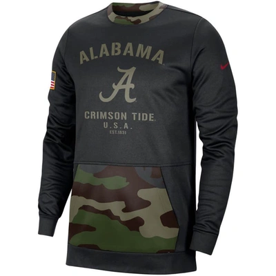Shop Nike Black/camo Alabama Crimson Tide Military Appreciation Performance Pullover Sweatshirt