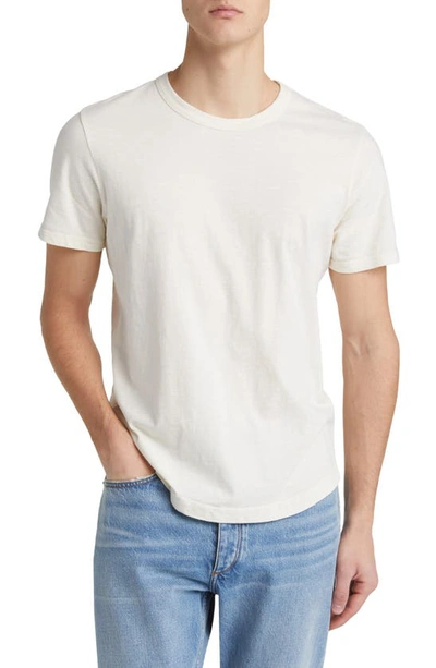 Shop Buck Mason Curve Hem Cotton Slub T-shirt In Natural