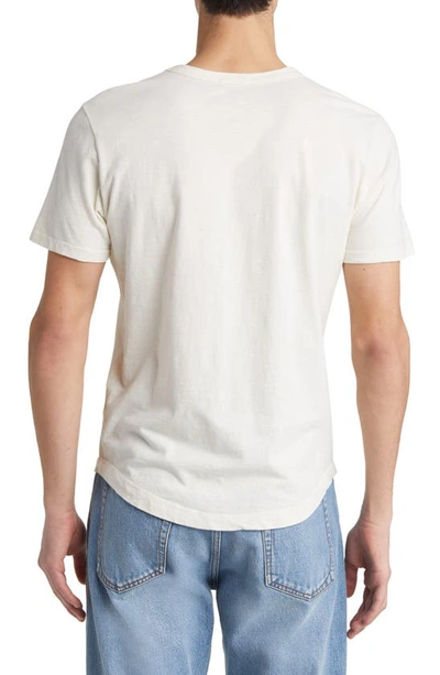 Shop Buck Mason Curve Hem Cotton Slub T-shirt In Natural