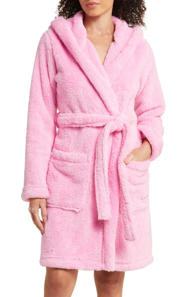 Shop Ugg Aarti Faux Shearling Hooded Robe In Pink Meadow