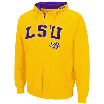 Shop Colosseum Gold Lsu Tigers Arch & Logo 3.0 Full-zip Hoodie