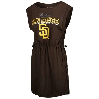 Shop G-iii 4her By Carl Banks Brown San Diego Padres G.o.a.t Swimsuit Cover-up Dress