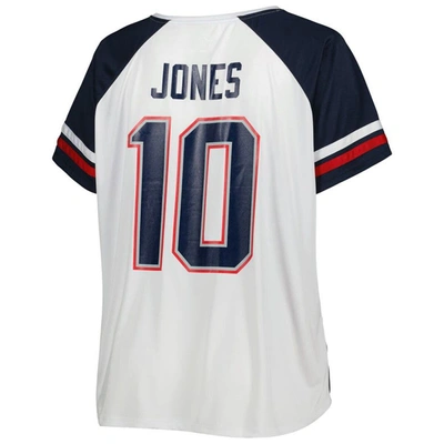 Shop Profile Mac Jones White New England Patriots Plus Size Notch Neck T-shirt
