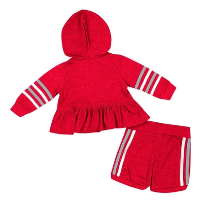 Shop Colosseum Girls Infant  Scarlet Ohio State Buckeyes Spoonful Full-zip Hoodie & Shorts Set