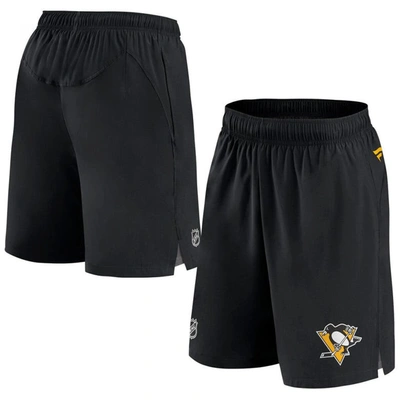 Shop Fanatics Branded Black Pittsburgh Penguins Authentic Pro Rink Shorts