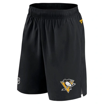 Shop Fanatics Branded Black Pittsburgh Penguins Authentic Pro Rink Shorts