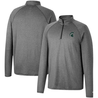 Shop Colosseum Heathered Gray Michigan State Spartans Earth First Raglan Quarter-zip Windshirt In Heather Gray