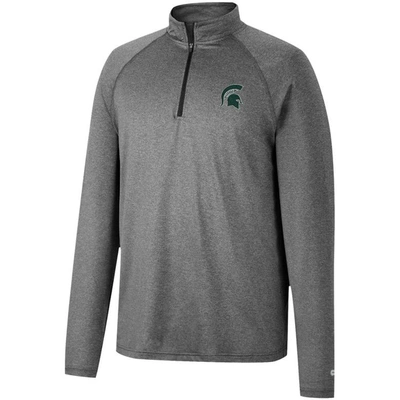 Shop Colosseum Heathered Gray Michigan State Spartans Earth First Raglan Quarter-zip Windshirt In Heather Gray