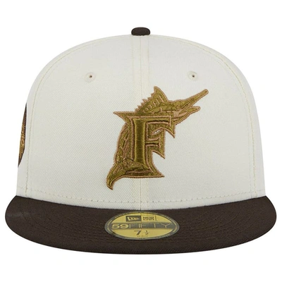 Shop New Era Cream/brown Florida Marlins Cooperstown Collection 2003 World Series 59fifty Fitted Hat