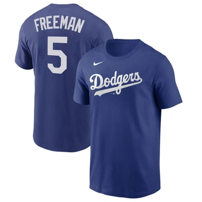 Shop Nike Freddie Freeman Royal Los Angeles Dodgers Name & Number T-shirt