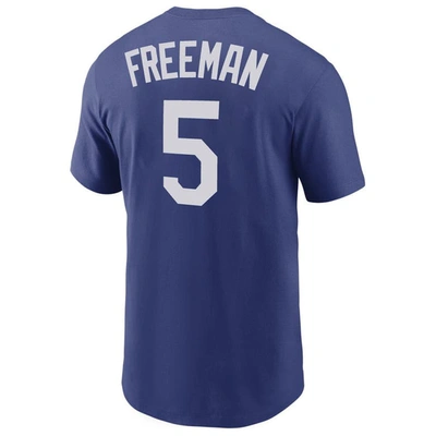 Shop Nike Freddie Freeman Royal Los Angeles Dodgers Name & Number T-shirt