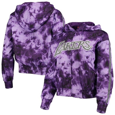 Shop Mitchell & Ness Purple Los Angeles Lakers Galaxy Sublimated Windbreaker Pullover Full-zip Hoodie