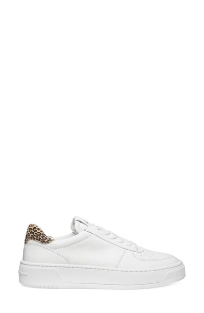 Stuart Weitzman Courtside Sneaker In White/ Leopard Leather
