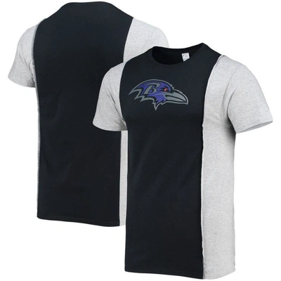 Shop Refried Apparel Black/heathered Gray Baltimore Ravens Sustainable Split T-shirt
