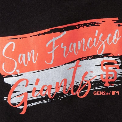 Shop Outerstuff Girls Youth Black San Francisco Giants Brush Stroke Dolman T-shirt