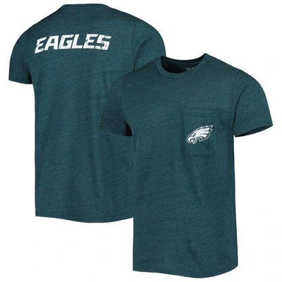 Shop Majestic Threads Midnight Green Philadelphia Eagles Tri-blend Pocket T-shirt