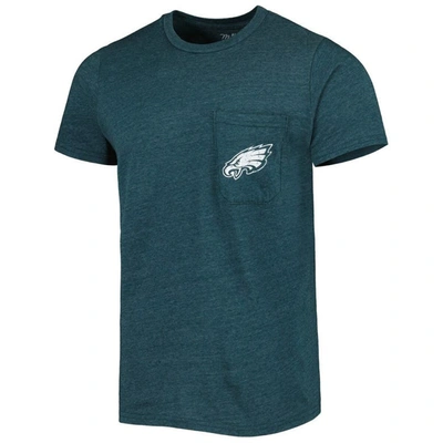 Shop Majestic Threads Midnight Green Philadelphia Eagles Tri-blend Pocket T-shirt