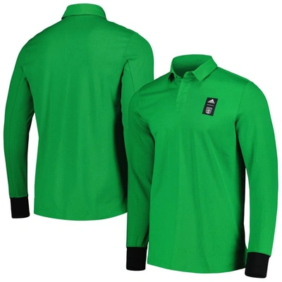 Shop Adidas Originals Adidas 2023 Player Green Austin Fc Travel Long Sleeve Polo