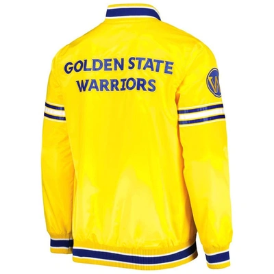 Shop Starter Gold Golden State Warriors Slider Satin Full-snap Varsity Jacket