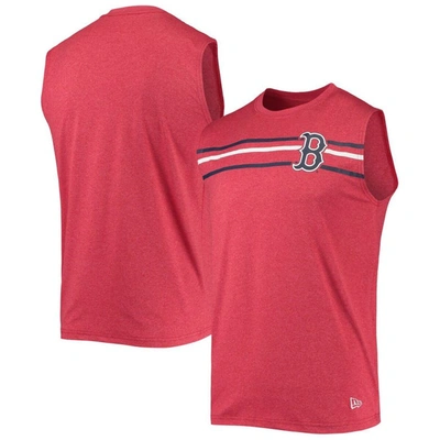 Shop New Era Heathered Red Boston Red Sox Muscle Tank Top In Heather Red