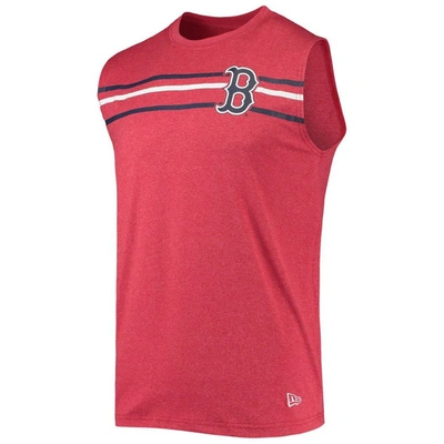 Shop New Era Heathered Red Boston Red Sox Muscle Tank Top In Heather Red