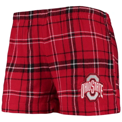 Shop Concepts Sport Scarlet/white Ohio State Buckeyes Ultimate Flannel Tank Top & Shorts Sleep Set
