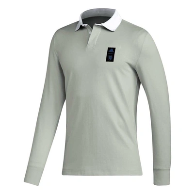 Shop Adidas Originals Adidas 2023 Player Gray San Jose Earthquakes Travel Long Sleeve Polo