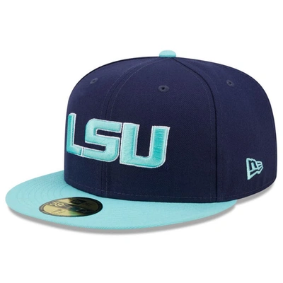 Shop New Era Navy/light Blue Lsu Tigers 59fifty Fitted Hat