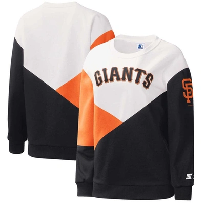 Shop Starter White/black San Francisco Giants Shutout Pullover Sweatshirt