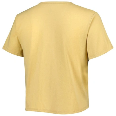 Shop Zoozatz Yellow Ohio State Buckeyes Core Fashion Cropped T-shirt