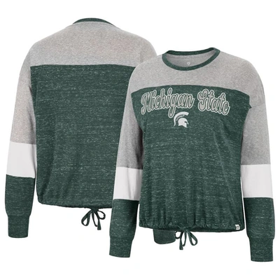 Shop Colosseum Green Michigan State Spartans Joanna Tie Front Long Sleeve T-shirt