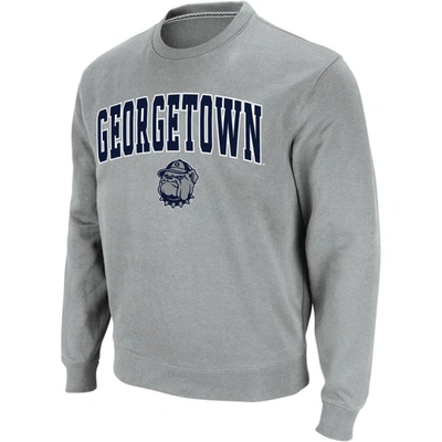 Shop Colosseum Gray Georgetown Hoyas Arch & Logo Crew Neck Sweatshirt