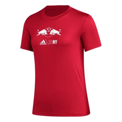 Shop Adidas Originals Adidas Red New York Red Bulls Aeroready Club Icon T-shirt