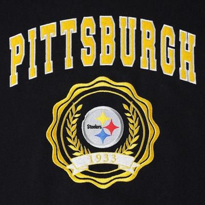 Shop Tommy Hilfiger Black Pittsburgh Steelers Becca Drop Shoulder Pullover Hoodie