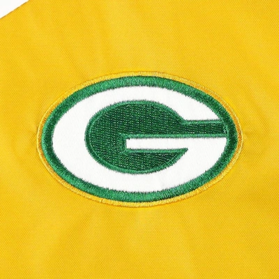 Shop Tommy Hilfiger White/gold Green Bay Packers Staci Half-zip Hoodie Windbreaker Jacket