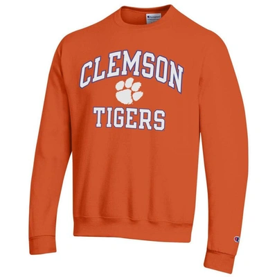 Shop Champion Orange Clemson Tigers High Motor Pullover Sweatshirt