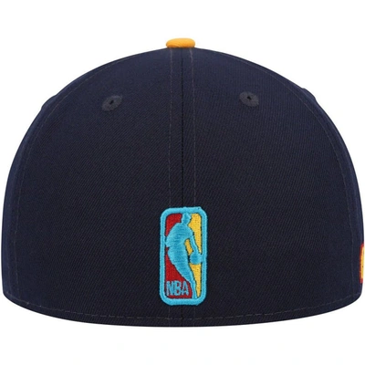 Shop New Era Navy/gold New York Knicks Midnight 59fifty Fitted Hat