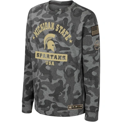 Shop Colosseum Youth  Camo Michigan State Spartans Oht Military Appreciation Dark Star Long Sleeve T-shirt