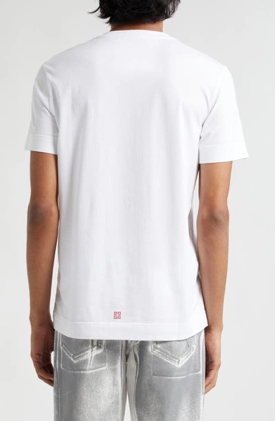 Shop Givenchy Slim Fit 4g Logo Cotton Graphic T-shirt In White/ Red