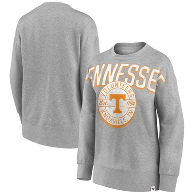Shop Fanatics Branded Heathered Gray Tennessee Volunteers Jump Distribution Pullover Sweatshirt In Heather Gray