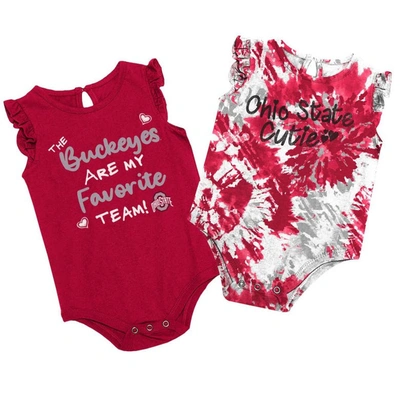 Shop Colosseum Girls Newborn & Infant  Scarlet Ohio State Buckeyes Two Bits Two-pack Bodysuit Set