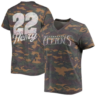 Shop Industry Rag Majestic Threads Derrick Henry Camo Tennessee Titans Name & Number V-neck Tri-blend T-shirt