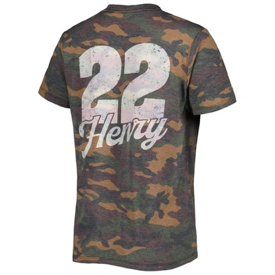 Shop Industry Rag Majestic Threads Derrick Henry Camo Tennessee Titans Name & Number V-neck Tri-blend T-shirt