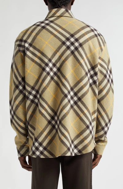 Burberry Wool Blend Overshirt In Neutrals
