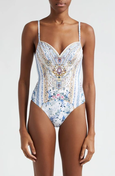 Shop Camilla Season Of The Siren Print C- & D-cup Underwire One-piece Swimsuit