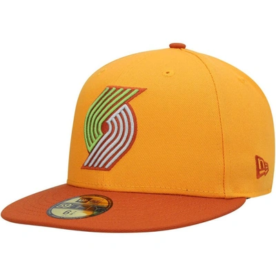 Shop New Era Gold/rust Portland Trail Blazers 59fifty Fitted Hat