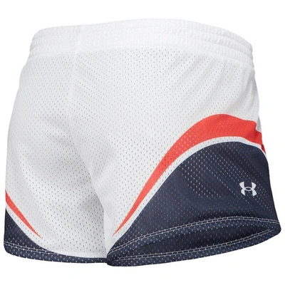 Shop Under Armour White/navy Auburn Tigers Mesh Shorts