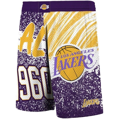 Shop Mitchell & Ness Purple Los Angeles Lakers Hardwood Classics Jumbotron Sublimated Shorts